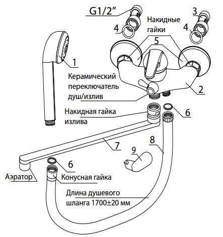 Комплект поставки смесителя Варион 7029823