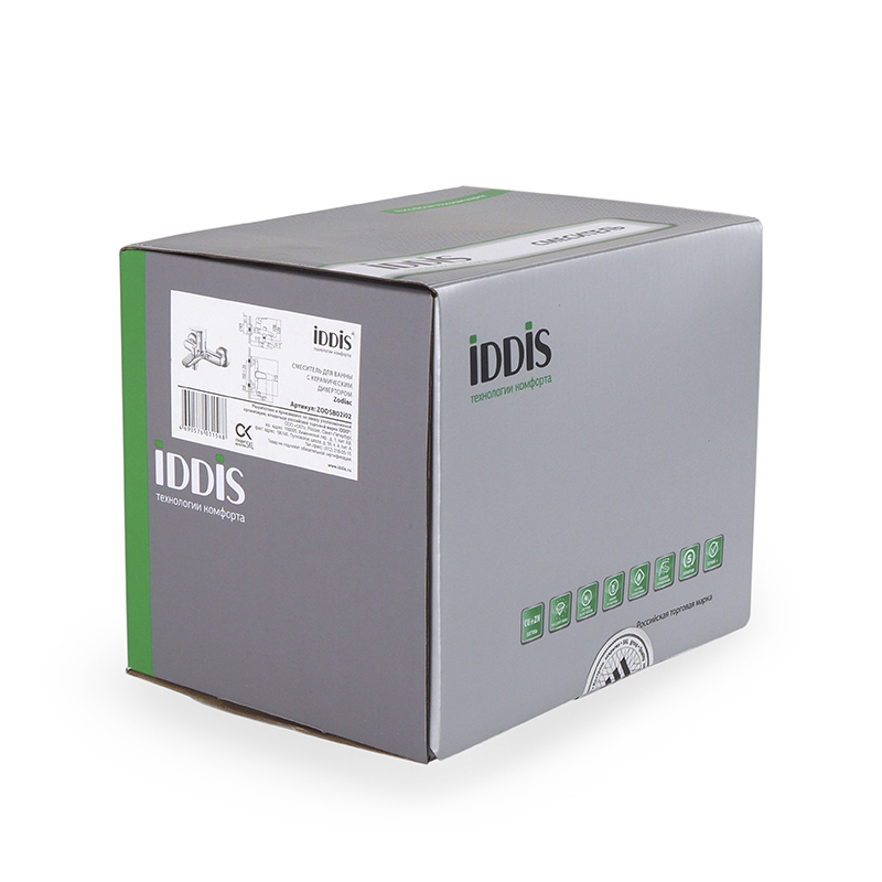 Смеситель с душевым гарнитуром, IDDIS Zodiac ZODSB02i02 - T-WAY