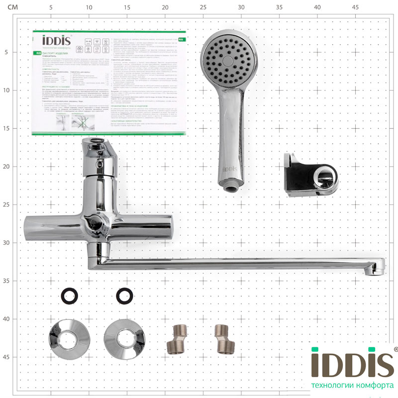 Излив смесителя для ванны iddis