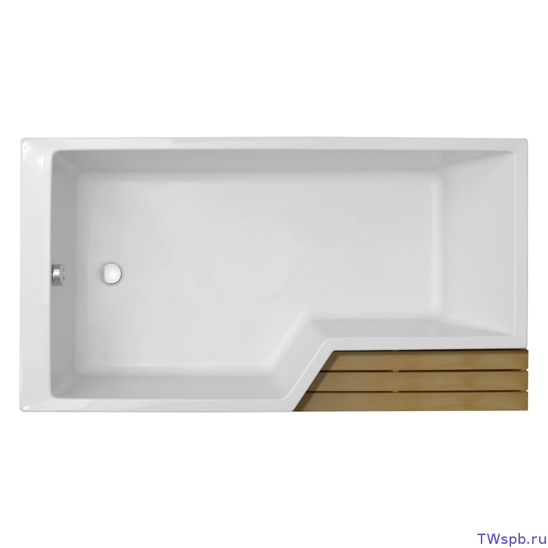Асимметричная левосторонняя акриловая ванна 160х90 см Jacob Delafon Bain Douche E6D000L-00