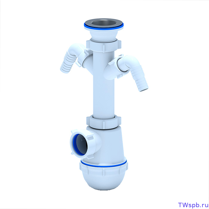 A1100 Сифон АНИ Грот 1 1/2*40 с двумя отводами