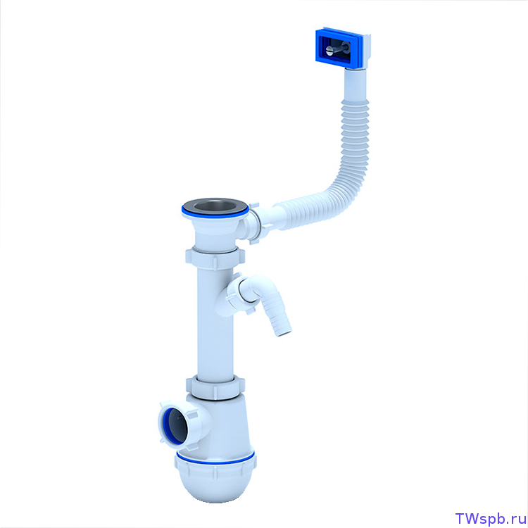 A1040 Сифон АНИ Грот 1 1/2*40 с жёстким переливом и отводом