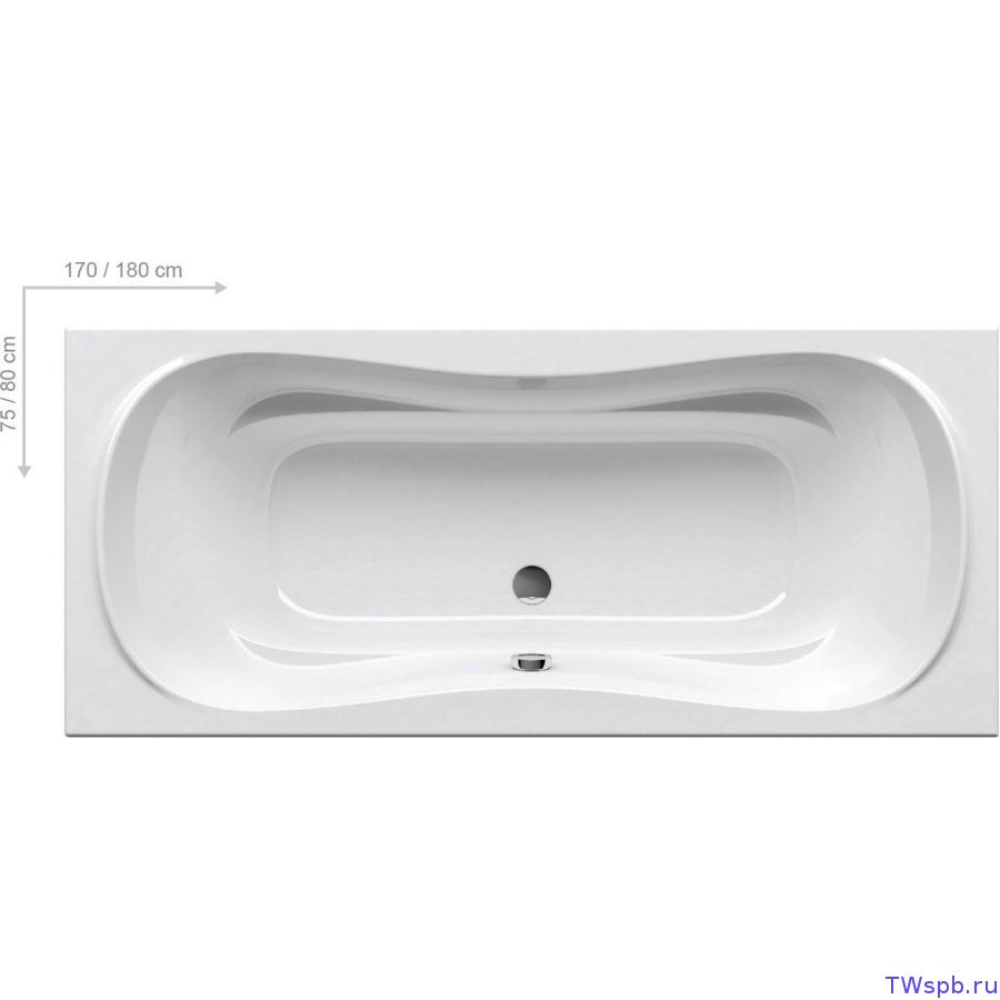Акриловая прямоугольная ванна Ravak CAMPANULA II CB21000000, 180x80