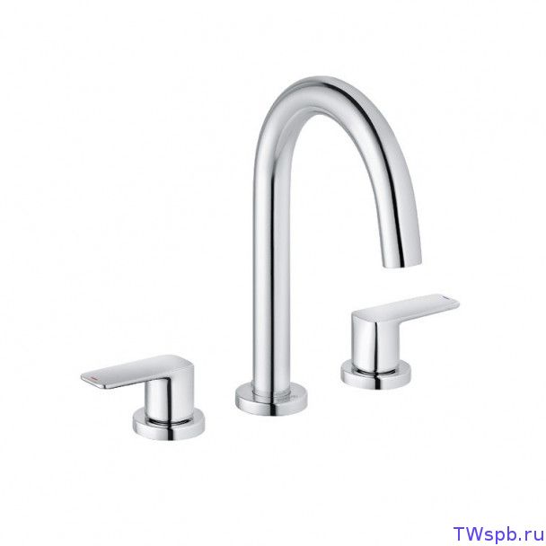 Смеситель на 3 отверстия для умывальника, Kludi PURE&STYLE 403930575