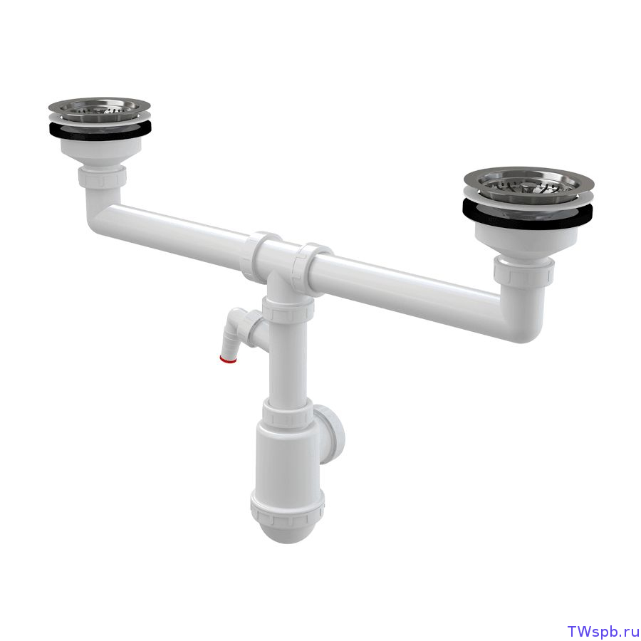 Alcaplast A453P Сифон для мойки с двумя чашами