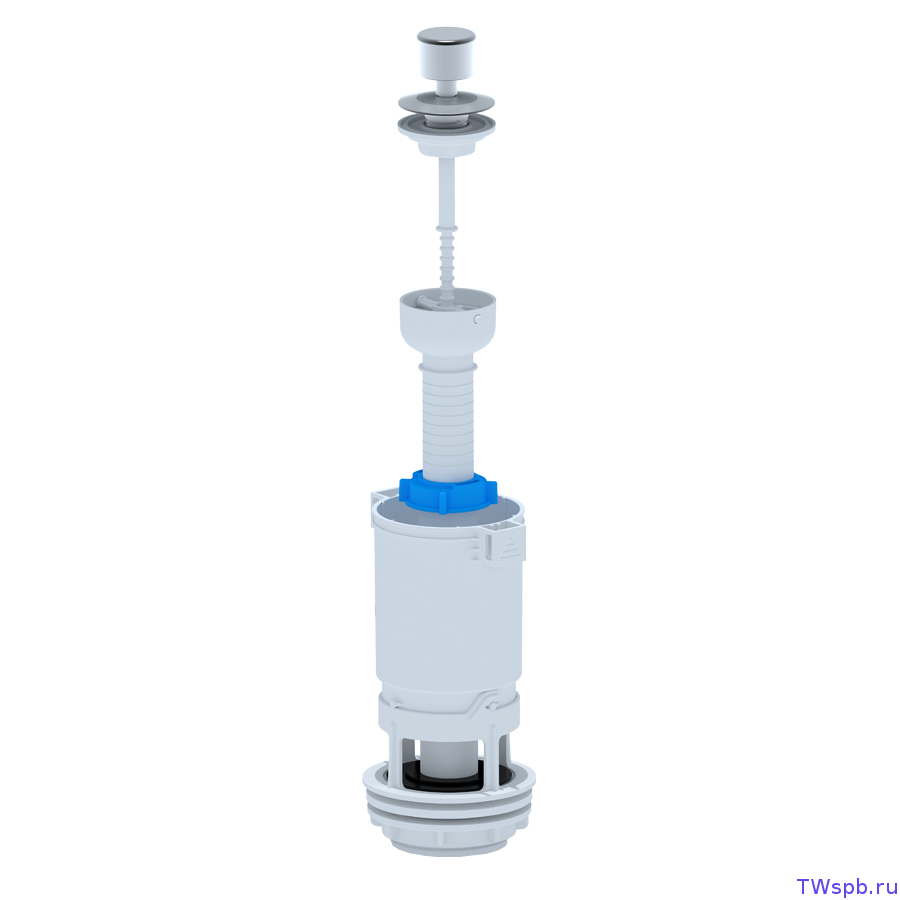 WC7040M Сливная арматура для унитаза (металлизированная штокручка)