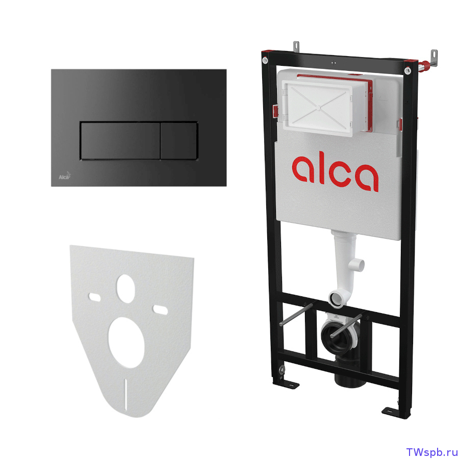 Alcaplast  AM101/1120-4:1 RU M578-0001 Инсталляция с чёрной кнопкой