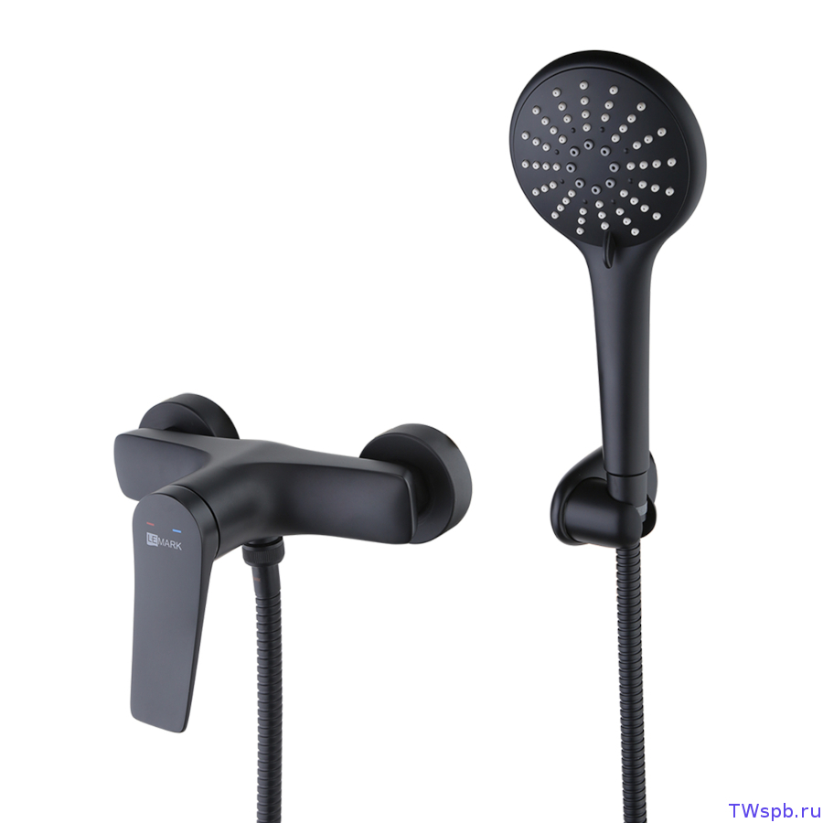 LM3703BL Смеситель с душевой лейкой, чёрный