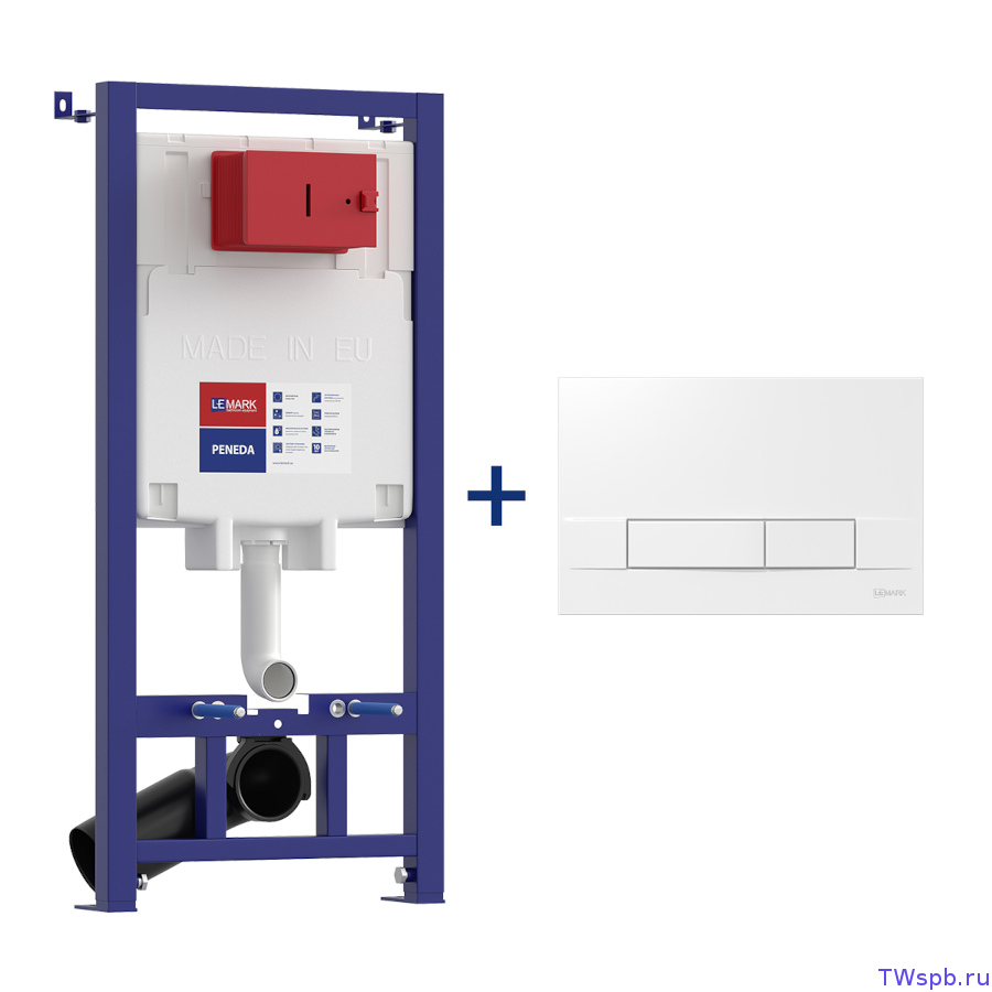 Lemark  9880412 Инсталляция Peneda с кнопкой смыва Bit (белый глянец)