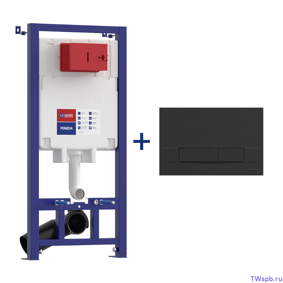 Lemark  9880213 Инсталляция Peneda с кнопкой смыва Bit (чёрный матовый)