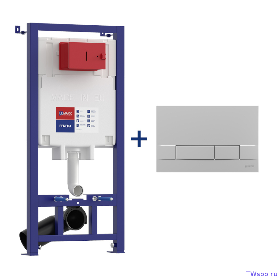 Lemark  9880314 Инсталляция Peneda с кнопкой смыва Bit (хром матовый)