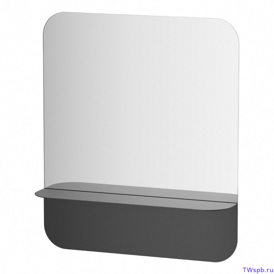 Настенное зеркало EVOFORM Shadow с полочкой, цвет: чёрный, 50x70 см, BY 0551