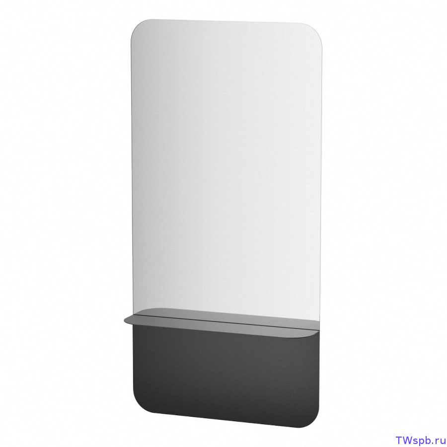 Настенное зеркало EVOFORM Shadow с полочкой, чёрный цвет, 60x120 см, BY 0553