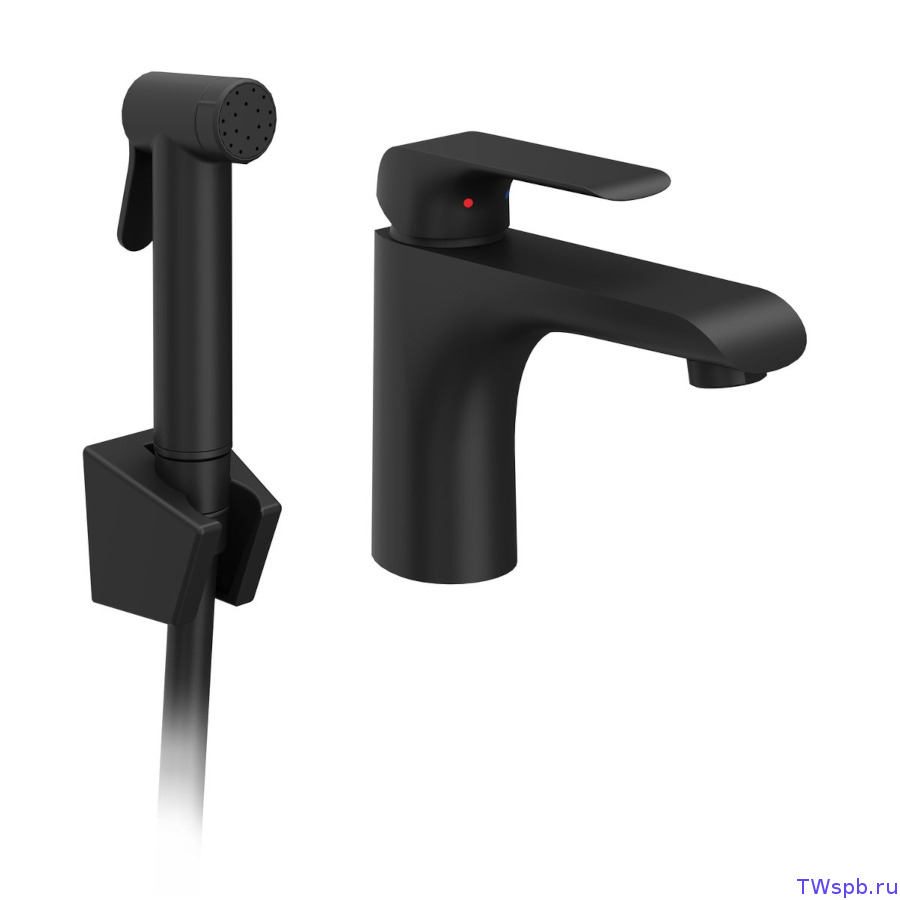 X070439 Смеситель с гигиеническим душем чёрный, FL 112.20BL