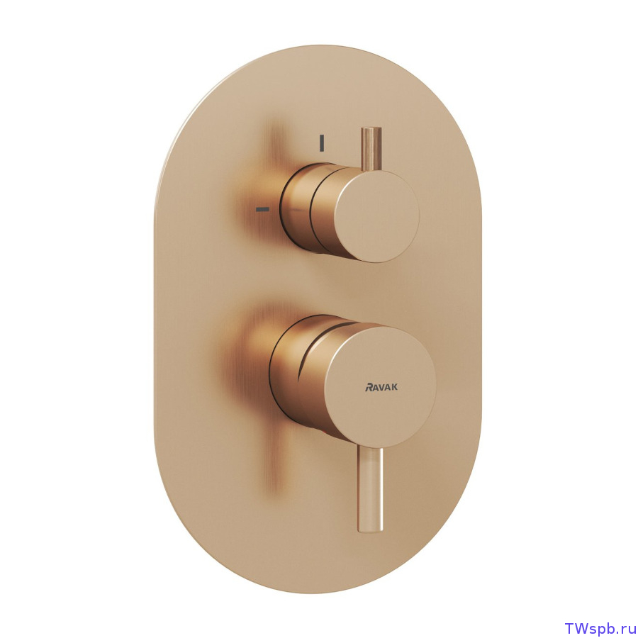 X070362 Смеситель скрытого монтажа, с переключателем, розовое золото, ES 065.60RGB.O2.RB07E, для R-box X070234