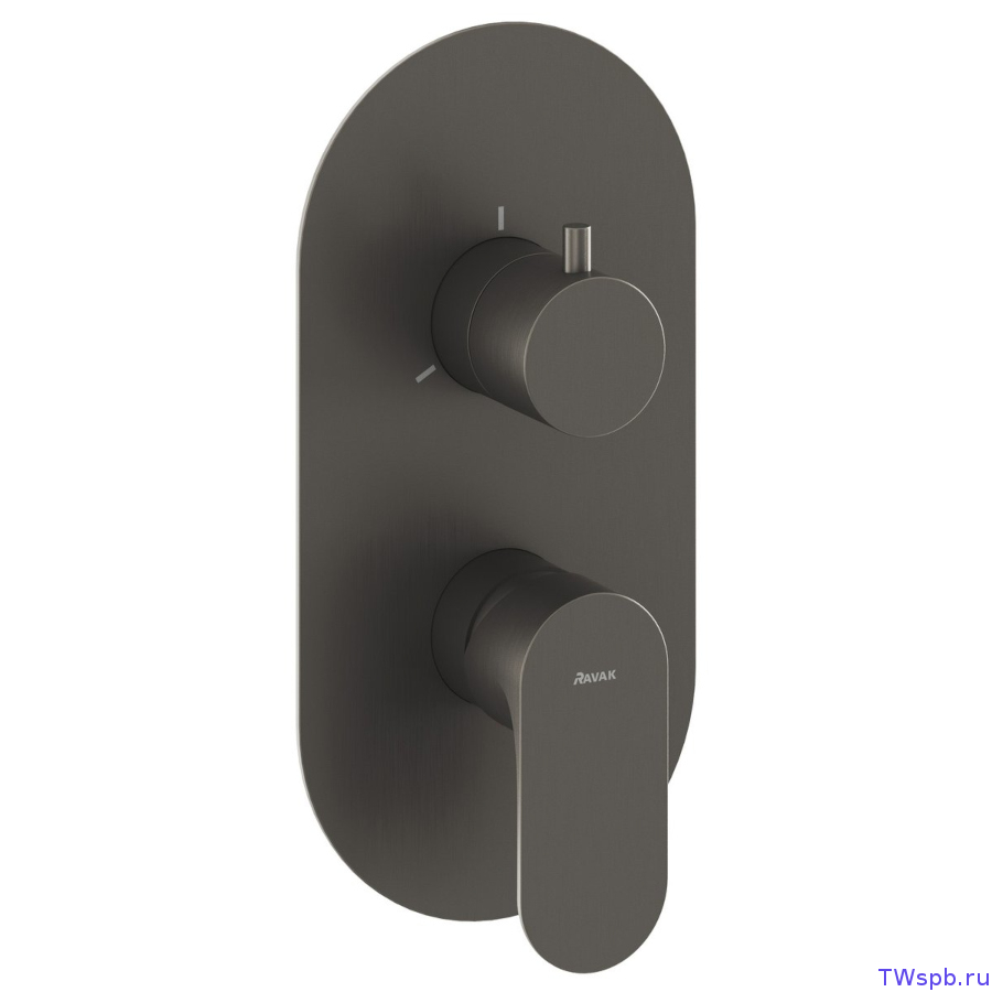 X070334 Смеситель скрытого монтажа EL 068.20GB.O3 графит, 3 вывода, для R-box X070235