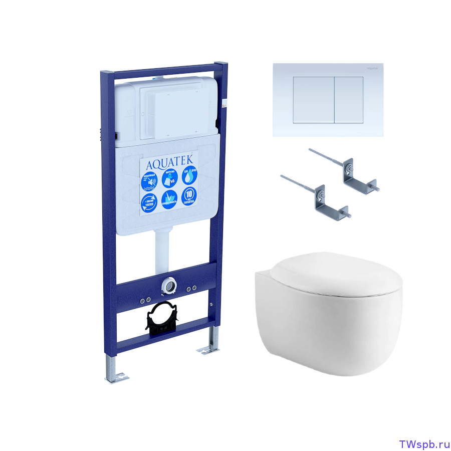 Set Aquatek Альтаир cm-009 4в1: унитаз, инсталляция и клавиша