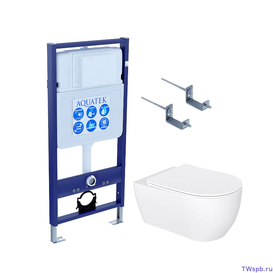 Унитаз с инсталляцией в комплекте, Set Aquatek Европа New-KKI2