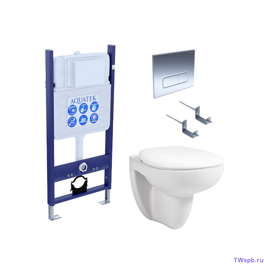 Комплект: унитаз + инсталляция + клавиша, Set Aquatek Каир-14-016