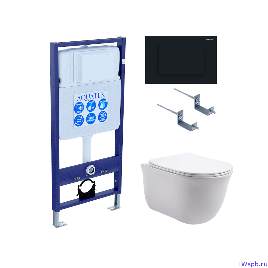 Комплект: унитаз + инсталляция + клавиша, Set Aquatek Классик-012 4в1
