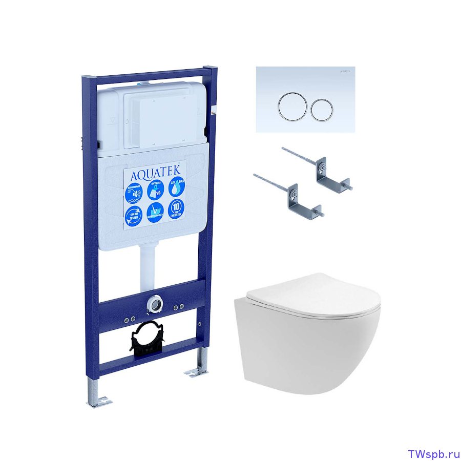 Комплект: унитаз + инсталляция + клавиша, Set Aquatek Европа T KDI15