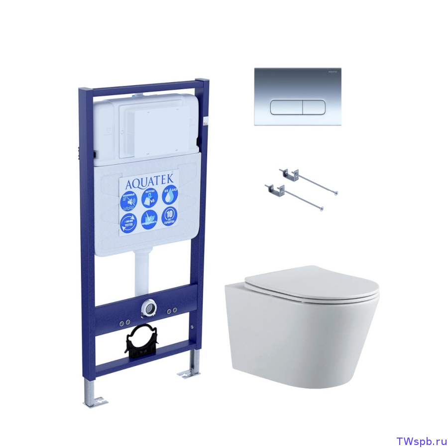 Комплект: унитаз + инсталляция + клавиша, Set Aquatek Вега-1905-016 KK-1