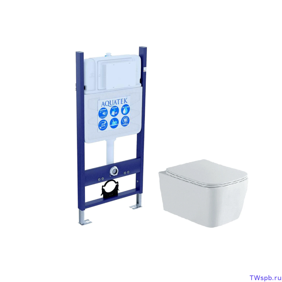 Комплект: унитаз + инсталляция, Set Aquatek Либра N-14 cm