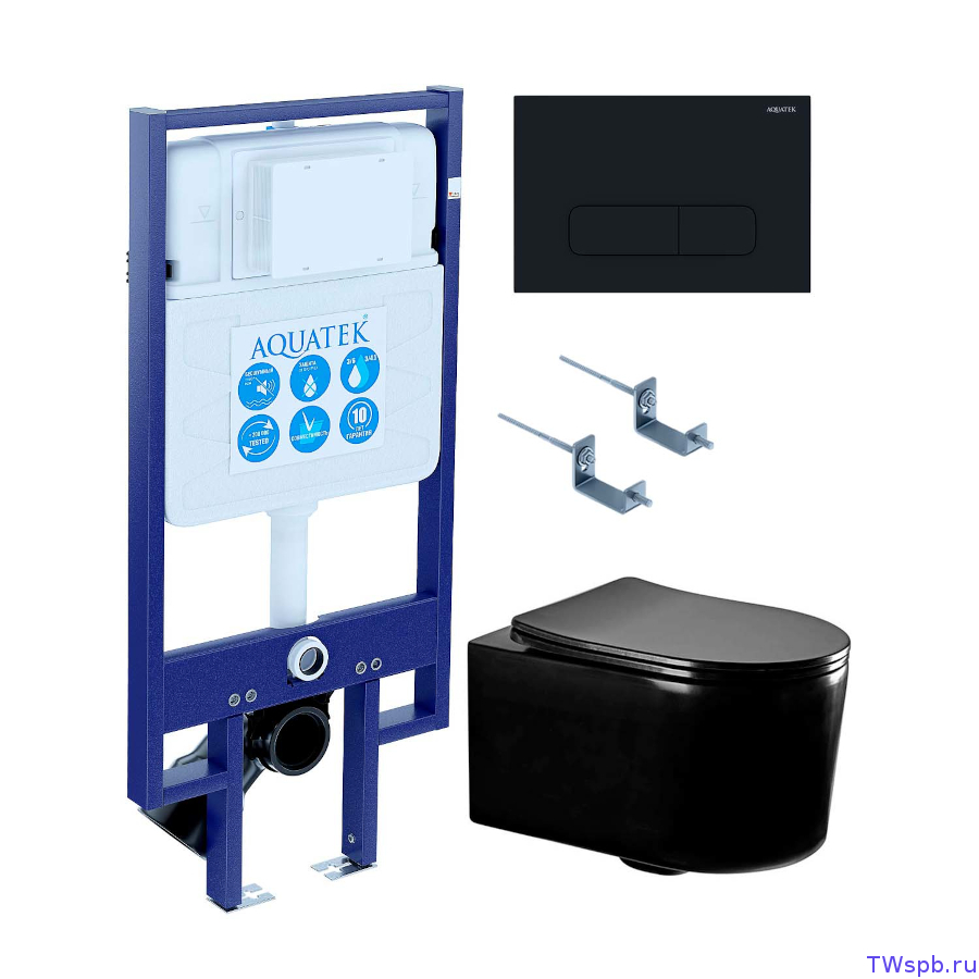 Комплект: унитаз + инсталляция + клавиша, Set Aquatek Мия-MB-017 4в1
