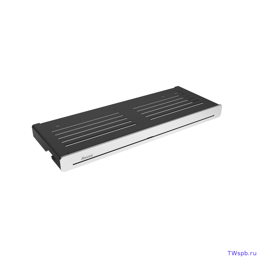 X07P575 Чёрная полка Slim S для ванной