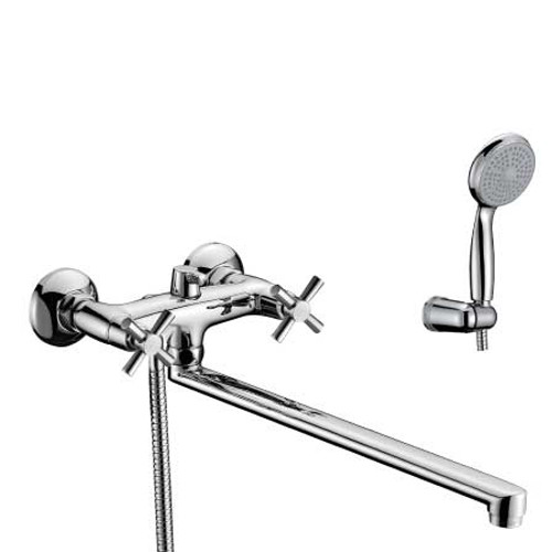 Lemark LM2212C Смеситель для ванны и душа с маховиками Крест