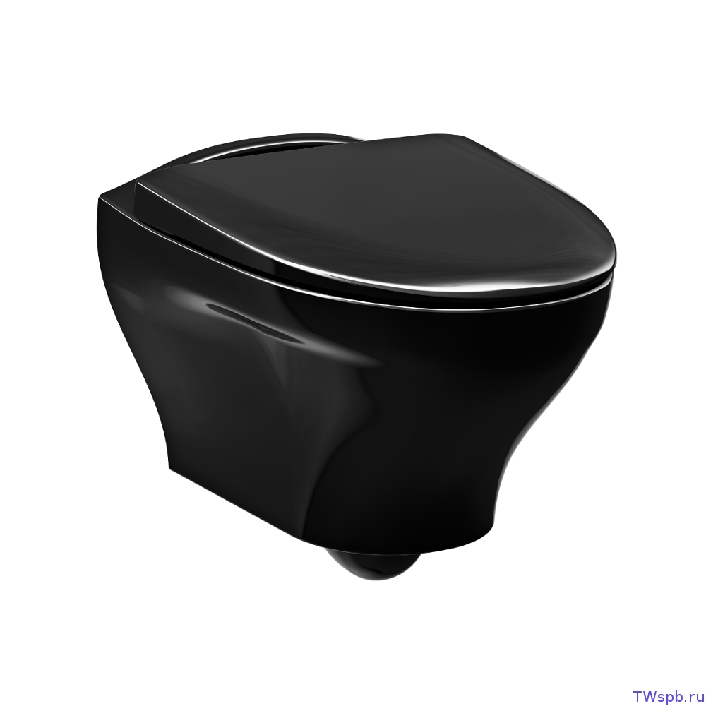 Gustavsberg Estetic 8330 black подвесной унитаз черный с сиденьем SC/QR